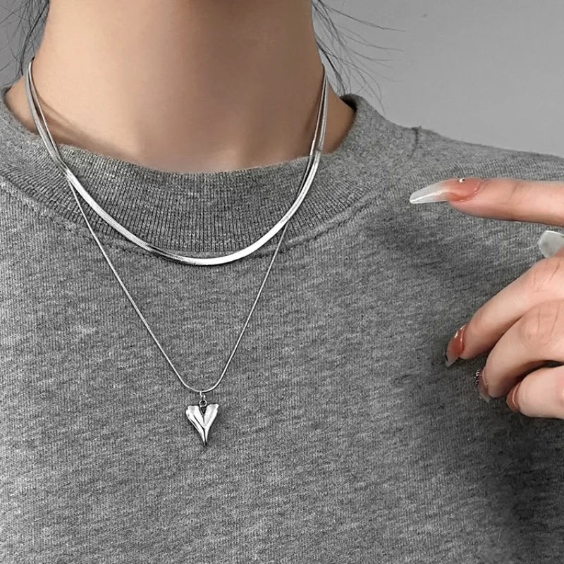 Double Layered Heart Necklace