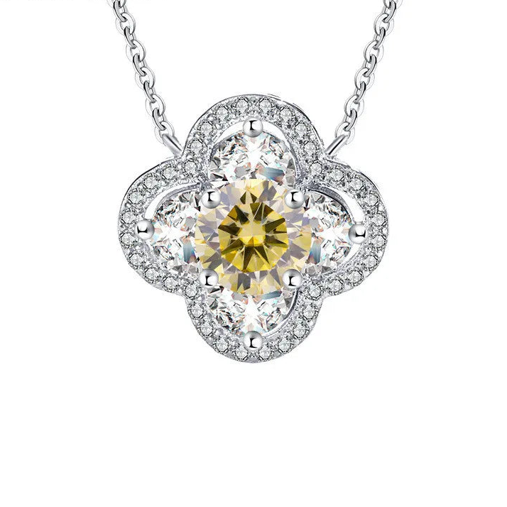 Silver necklace with a yellow gemstone pendant on a white background, featuring the brand 'CODERIA'.